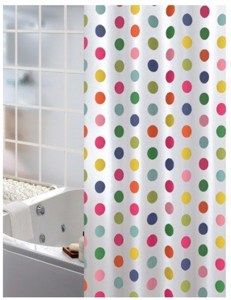 Υφασμάτινη Κουρτίνα Μπάνιου Joy 0016 Dots Multi 1.80×2.00
