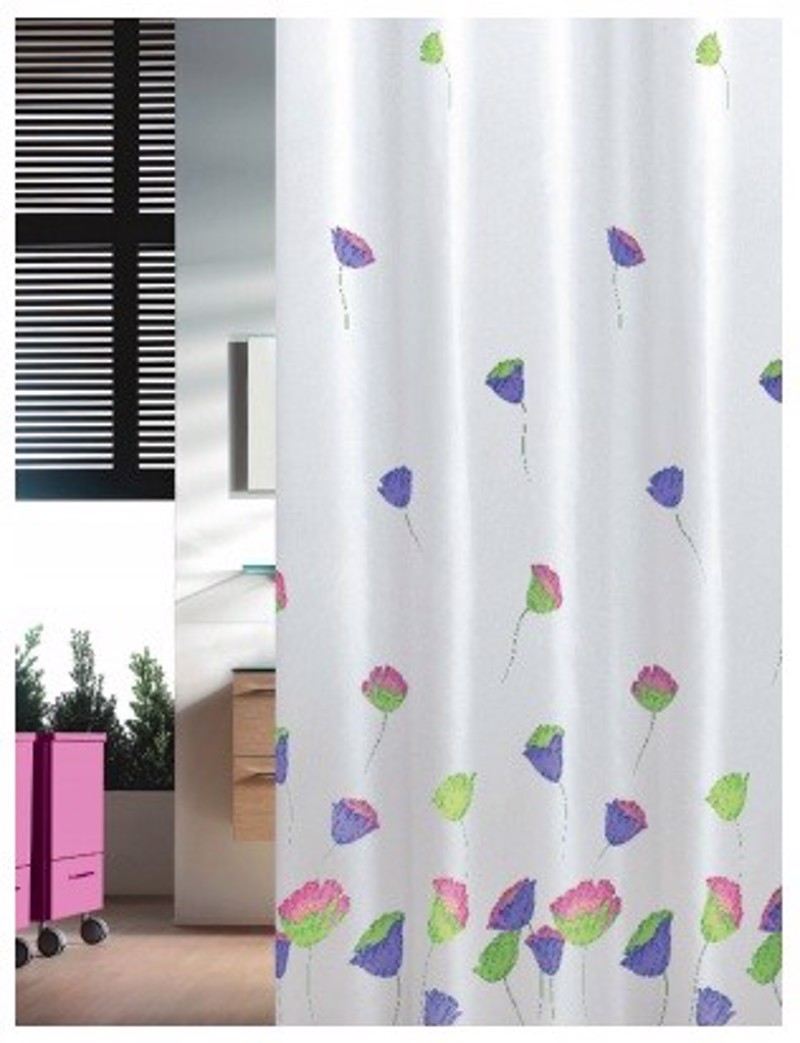 Υφασμάτινη Κουρτίνα Μπάνιου Joy 0019 Tulips Multi 1.80×2.00