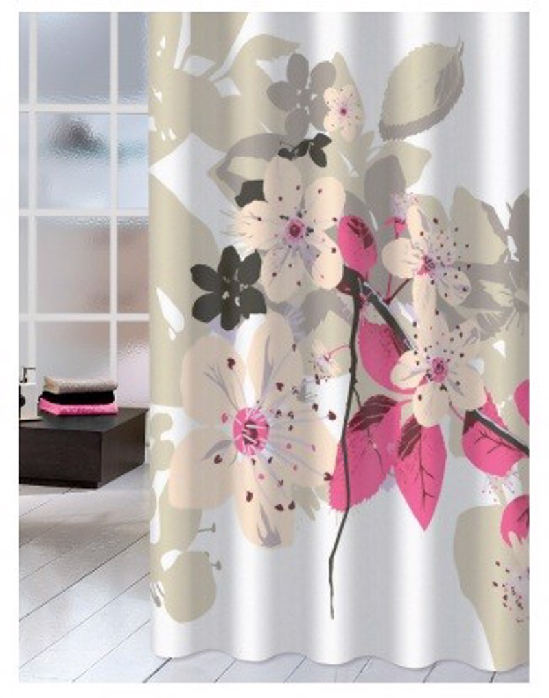 Υφασμάτινη Κουρτίνα Μπάνιου Joy 0026 Spring Ροζ 1.80×2.00