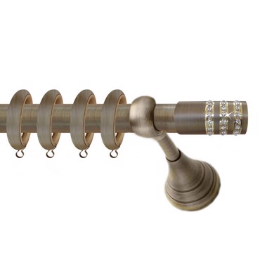 Κουρτινόξυλο Φ25 m.Porto Strass bronze