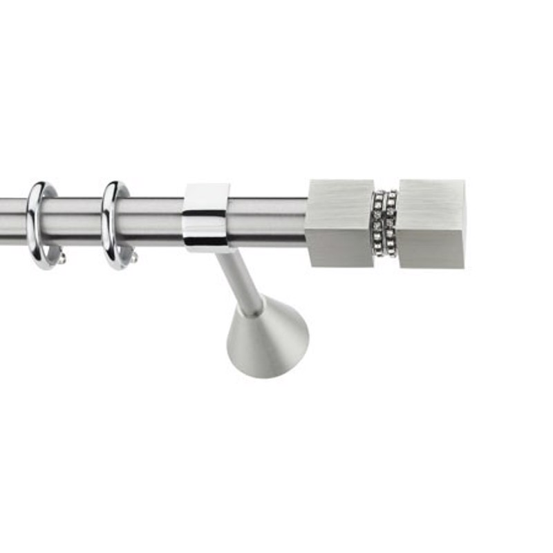 Κουρτινόξυλο φ25 inox b.009 swarovski