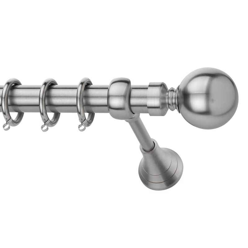 Κουρτινόξυλο φ25 inox Μπάλα