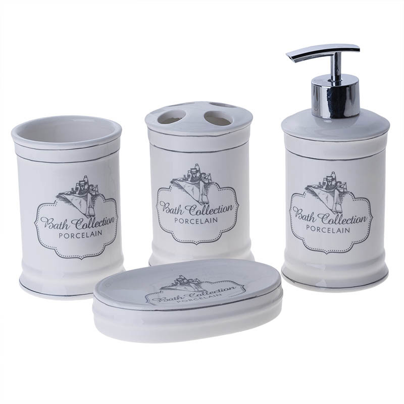 Σετ μπάνιου πορσελάνινο Bath Collection 3-65-494-0005 Inart
