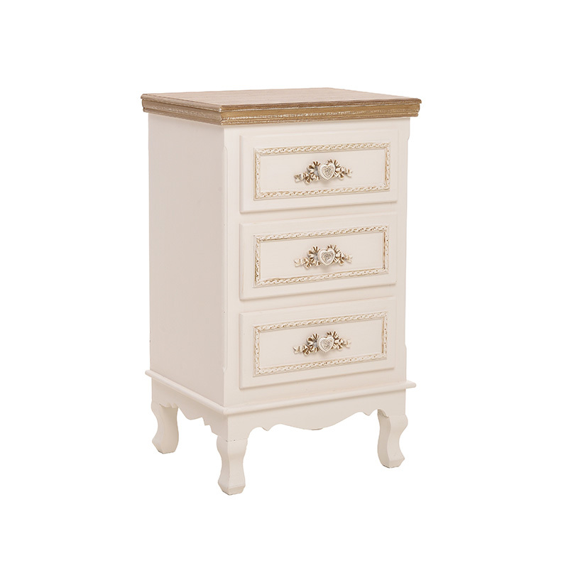 INART ΚΟΜΟΔΙΝΟ ΞΥΛΙΝΟ ΛΕΥΚΟ-ΜΠΕΖ 41X33X68 3-50-147-0042