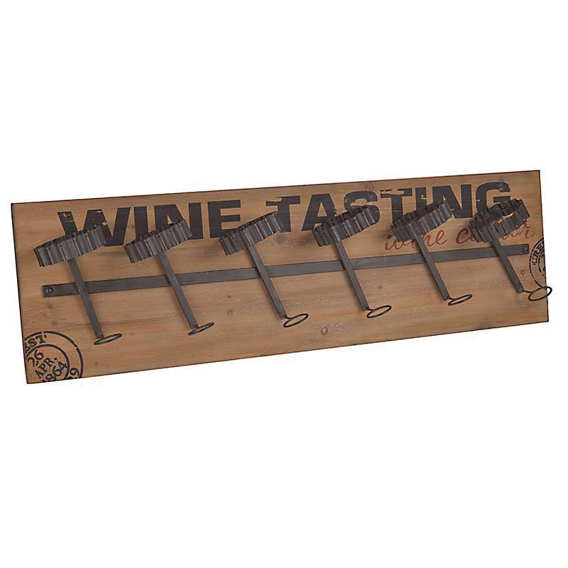 ΜΠΟΥΚΑΛΟΘΗΚΗ ΤΟΙΧΟΥ ΞΥΛΙΝΗ ΜΕΤΑΛ WINE 100X14X30 3-70-812-0109 InArt