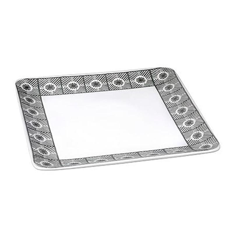 Πιάτο Ρηχό Τετράγωνο με Σχέδιο Γκρι 27Χ2.5εκ LIS101K6 E