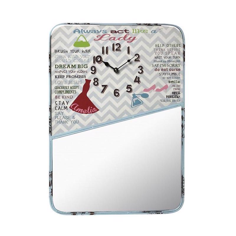 Ρολόι Τοίχου Μεταλλικός Καθρέφτης 54.5εκ LOG417 Espiel