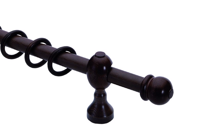 Μαύρο ξύλινο Φ30 κλασικό κουρτινόξυλο