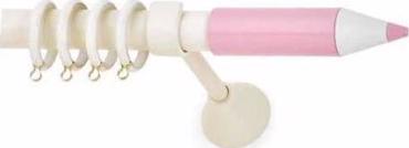 Παιδικό Κουρτινόξυλο φ25 PENCIL εκρού ροζ 