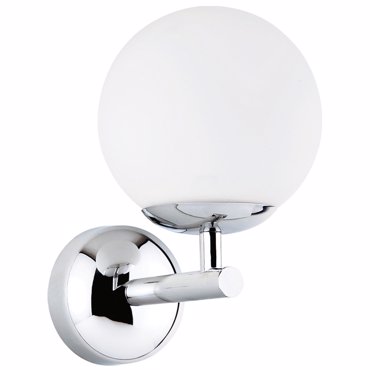 ARlight Απλίκα Τοίχου Μεταλλική Νίκελ με Μπάλα Γυαλί Οπαλίνα Ε14 18Χ13X20cm Wlc 2451 A 0073012