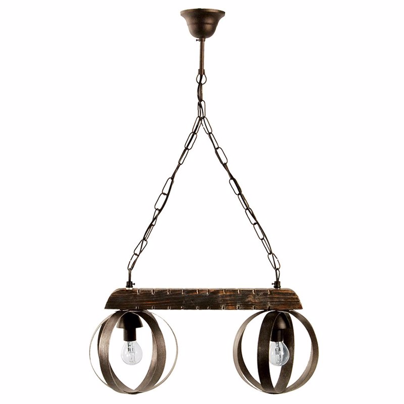 ARlight 2Φωτο Φωτιστικό Οροφής Μέταλλο/Ξύλο Pda 228 Οξυ