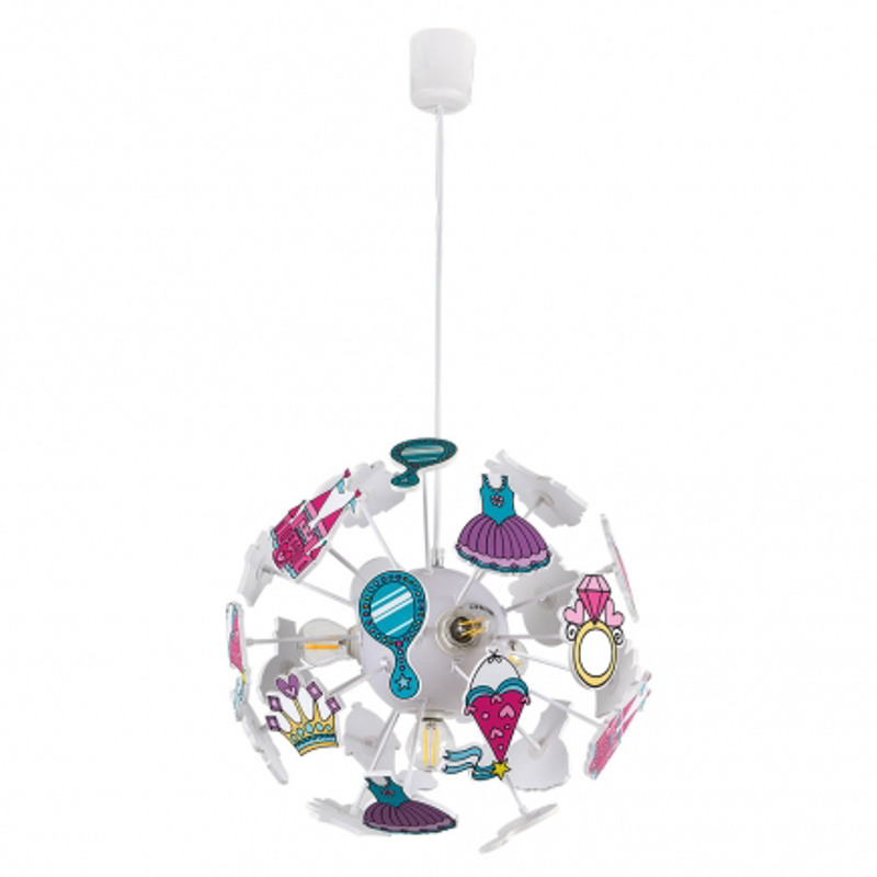 Φωτιστικά agiovlasitishome - ΣΗΜΑΝΤΙΚΟ: Σε περίπτωση διαφοράς τιμής από το κατάστημα ισχύει παντα και μόνο η τιμή του καταστήματος ARlight Παιδικό 4Φωτο Φωτιστικό Οροφής Πριγκίπισσες Πλα