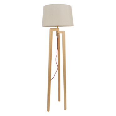 ARlight Επιδαπέδιο Φωτιστικό Ξύλο/Ύφασμα Flc 6319 E27 Εκρού/Φυσικό 37X150 0164015