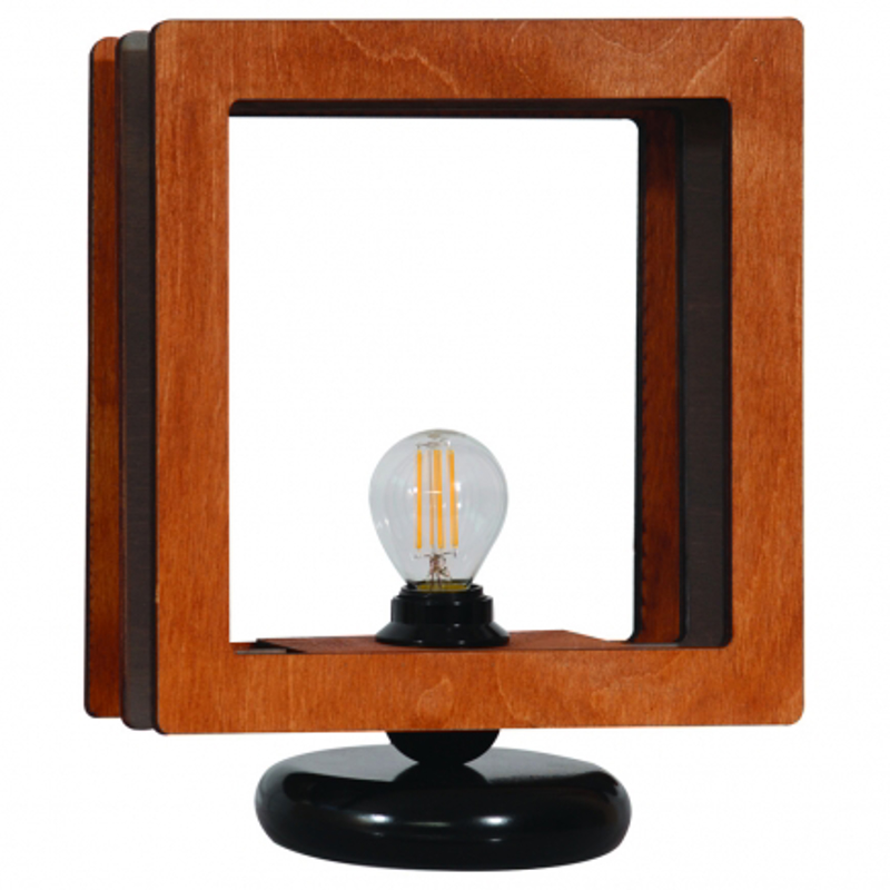 Φωτιστικά agiovlasitishome - ΣΗΜΑΝΤΙΚΟ: Σε περίπτωση διαφοράς τιμής από το κατάστημα ισχύει παντα και μόνο η τιμή του καταστήματος ARlight Επιτραπέζιο Φωτιστικό Ξύλινο Τετράγωνο Καφέ Ε14