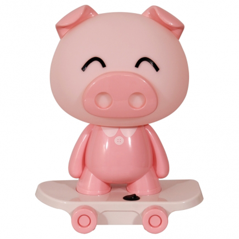 ARlight Παιδικό Επιτραπέζιο Φωτιστικό Πλαστικό Γουρουνάκι Skate Tlc 4009 Ροζ Ε14 22Χ30 0274065