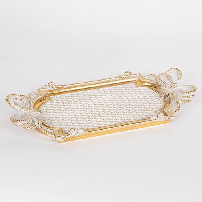 ESTHETI home Diskos Resin Xrusos/Lefkos 40x21.5x4cm 752-16079