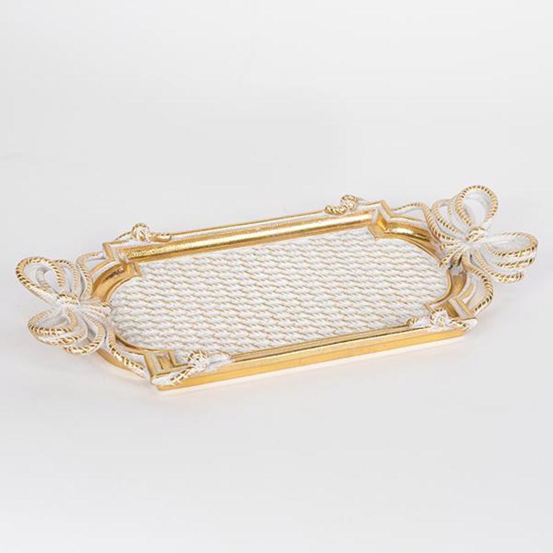 ESTHETI home Δίσκος Resin Χρυσός/Λευκός 40x21.5x4cm 752