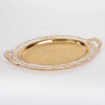 ESTHETI home Δίσκος Resin Χρυσός/Λευκός 44x28x3.5cm 752-16080