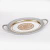 ESTHETI home Diskos me Kathrepti Resin Ggri/Xrusos 39x24x3.5cm 752-16085