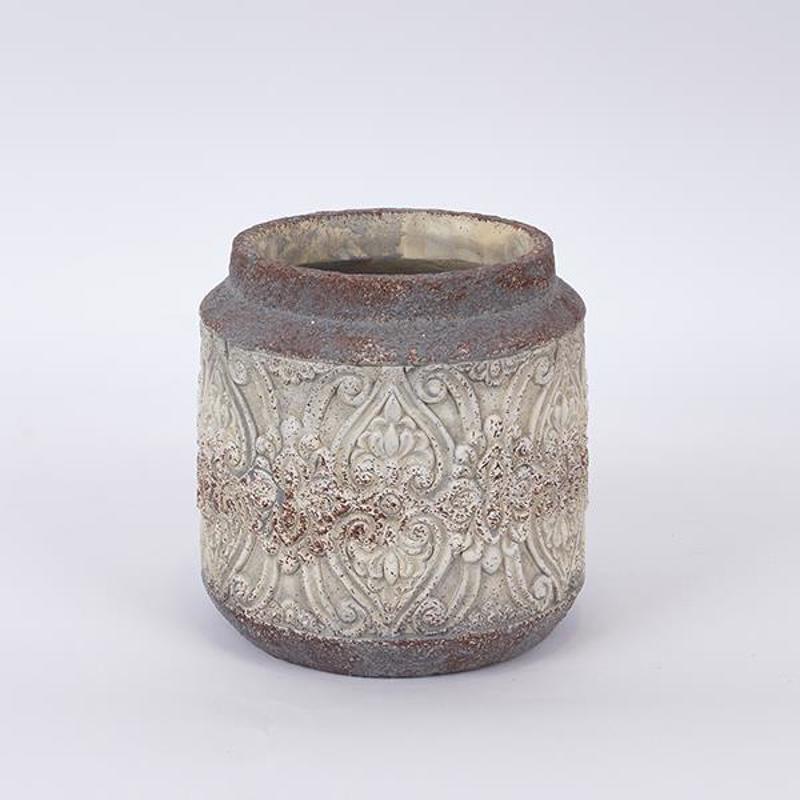 Γλάστρες - Ζαρντινιέρες agiovlasitishome - ΣΗΜΑΝΤΙΚΟ: Σε περίπτωση διαφοράς τιμής από το κατάστημα ισχύει παντα και μόνο η τιμή του καταστήματος ESTHETI home Κασπώ Τσιμεντένιο Γκρι/Μπεζ Φ18x19cm 752-1