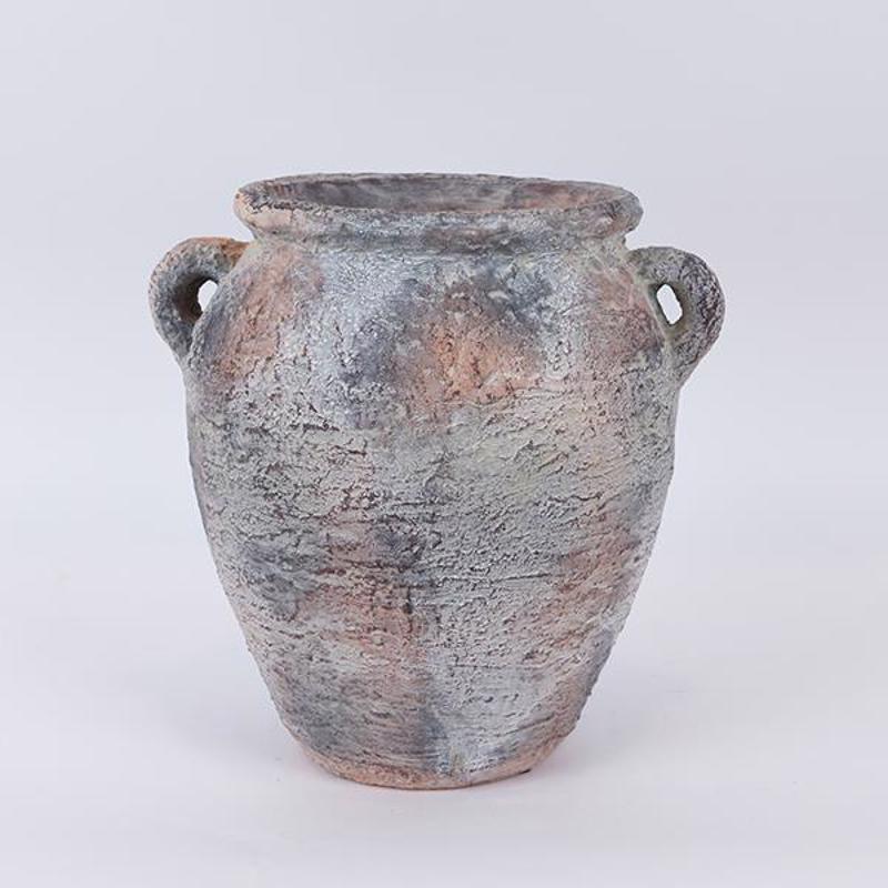 Γλάστρες - Ζαρντινιέρες agiovlasitishome - ΣΗΜΑΝΤΙΚΟ: Σε περίπτωση διαφοράς τιμής από το κατάστημα ισχύει παντα και μόνο η τιμή του καταστήματος ESTHETI home Πιθάρι Τσιμεντένιο Γκρι/Καφέ 29x24.5x29cm