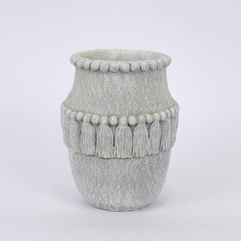 Γλάστρες - Ζαρντινιέρες agiovlasitishome - ΣΗΜΑΝΤΙΚΟ: Σε περίπτωση διαφοράς τιμής από το κατάστημα ισχύει παντα και μόνο η τιμή του καταστήματος ESTHETI home Πιθάρι Τσιμεντένιο Γκρι με Κρόσσια Φ20.5x2