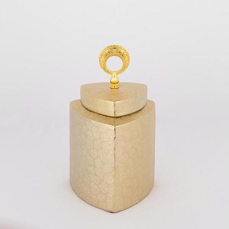 ESTHETI home Βάζο με Καπάκι Κεραμικό Χρυσό 14.5x14.5x22