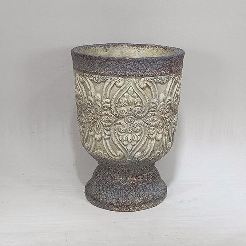 Διακοσμητικά Επιτραπέζια agiovlasitishome - ΣΗΜΑΝΤΙΚΟ: Σε περίπτωση διαφοράς τιμής από το κατάστημα ισχύει παντα και μόνο η τιμή του καταστήματος ESTHETI home Βάζο Τσιμεντένιο Γκρι/Μπεζ Φ15x20.5cm 752-