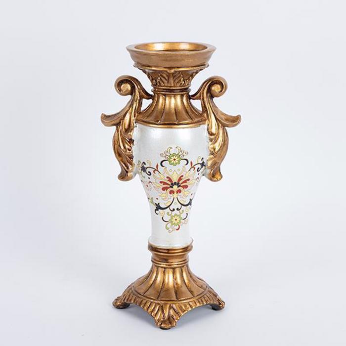 ESTHETI home Kiropigo Porselanis me Resin Lefko me Louloudia 15x9.5x29cm 752-21016