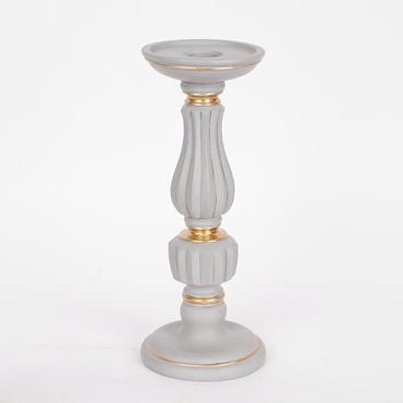 ESTHETI home Κηροπήγιο Resin Γκρι/Χρυσό Φ10x25cm 752-26043