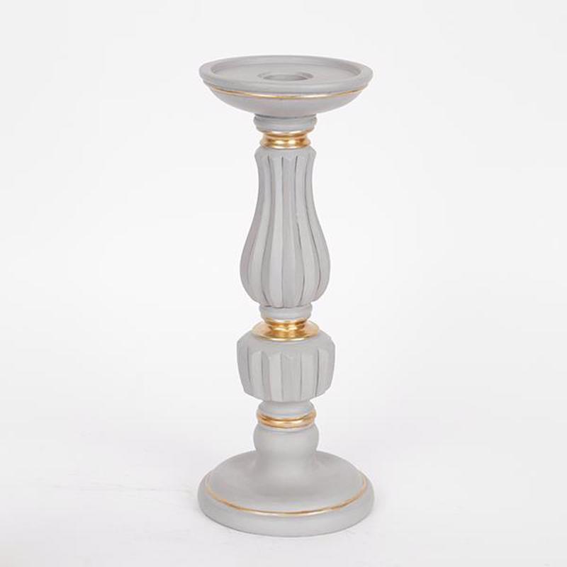 ESTHETI home Κηροπήγιο Resin Γκρι/Χρυσό Φ10x25cm 752-26