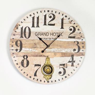 ESTHETI home Ρολόι Τοίχου με Εκκρεμές Μεταλλικό/MDF Καφέ/Μαύρο/Φυσικό Φ58.2x4.3cm 753-10058