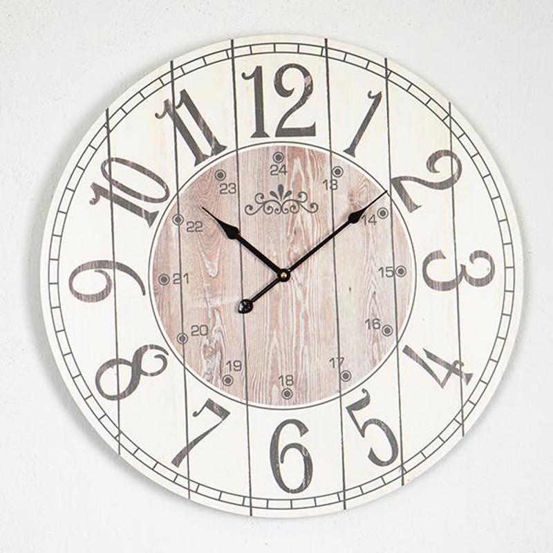 ESTHETI home - ΣΗΜΑΝΤΙΚΟ: Σε περίπτωση διαφοράς τιμής από το κατάστημα ισχύει παντα και μόνο η τιμή του καταστήματος ESTHETI home Ρολόι Τοίχου MDF Λευκό/Φυσικό/Μαύρο Φ58.2x