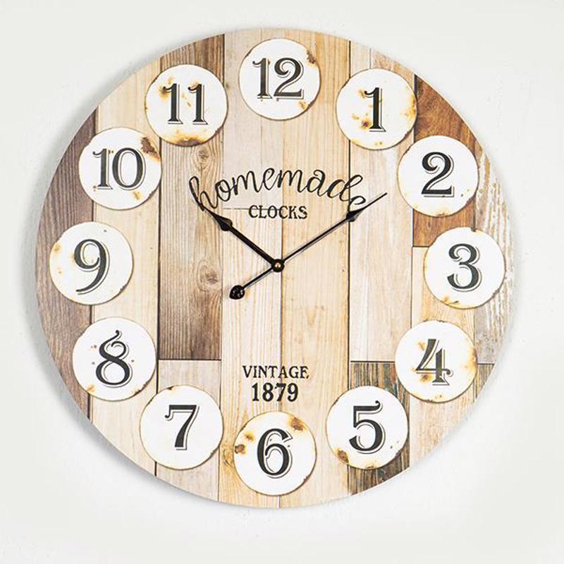 ESTHETI home - ΣΗΜΑΝΤΙΚΟ: Σε περίπτωση διαφοράς τιμής από το κατάστημα ισχύει παντα και μόνο η τιμή του καταστήματος ESTHETI home Ρολόι Τοίχου MDF Εκρού/Μαύρο/Φυσικό Φ58.2x