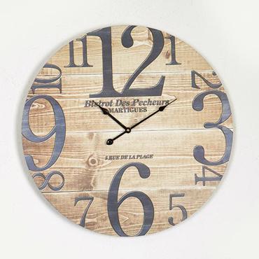 ESTHETI home Ρολόι Τοίχου MDF Μαύρο/Φυσικό Φ58.2x4.3cm 753-13032