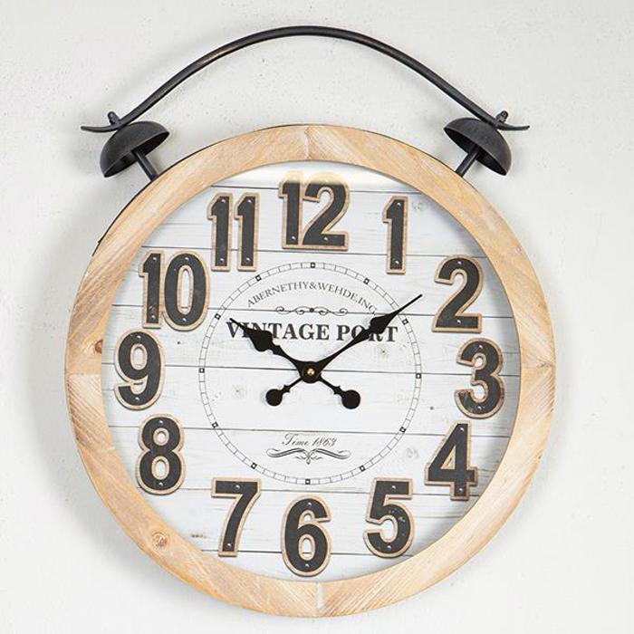 ESTHETI home Roloi Toixou MDF/Siderenio Mavro/Lefko/Fusiko me Gyali F50x6cm 753-13038