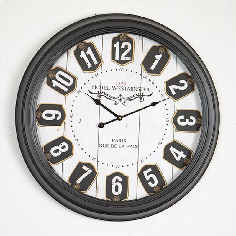 ESTHETI home Ρολόι Τοίχου Ξύλινο/Σιδερένιο Μαύρο/Λευκό 