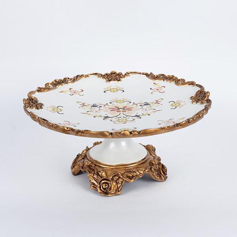 ESTHETI home Τουρτιέρα Πορσελάνης με Resin Λευκή με Λου