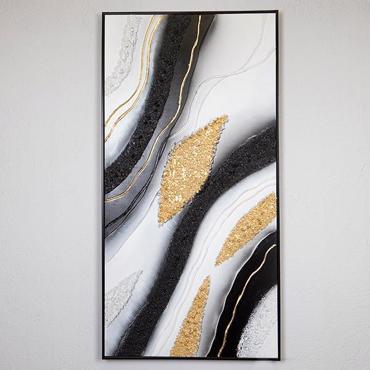 ESTHETI home Πίνακας σε Καμβά Μαύρος/Χρυσός/Λευκός 62x4.5x122cm 755-12038