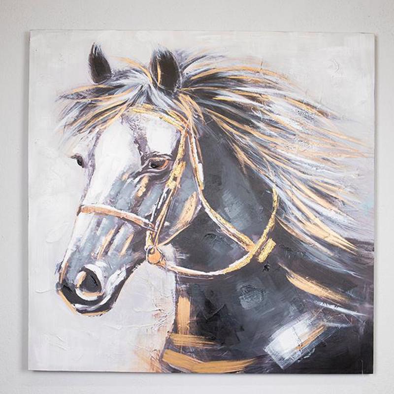 ESTHETI home - ΣΗΜΑΝΤΙΚΟ: Σε περίπτωση διαφοράς τιμής από το κατάστημα ισχύει παντα και μόνο η τιμή του καταστήματος ESTHETI home Πίνακας σε Καμβά ''Άλογο'' 100x3x100cm 755