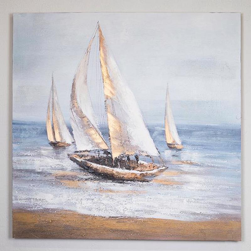 ESTHETI home Πίνακας σε Καμβά ''Καράβια'' 100x3x100cm 7