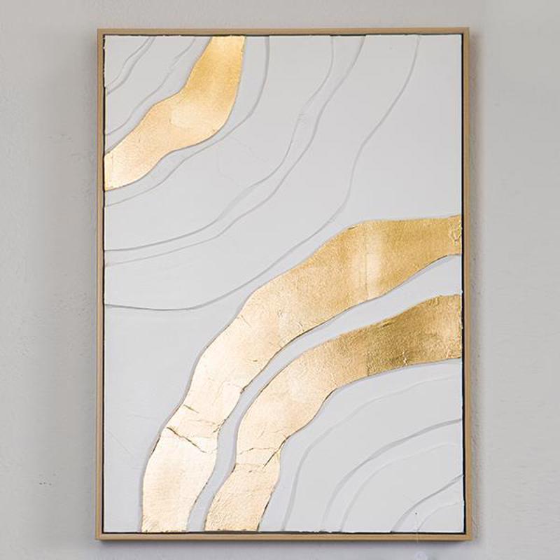 ESTHETI home Πίνακας σε Καμβά Λευκός/Χρυσός 52x4.5x72cm