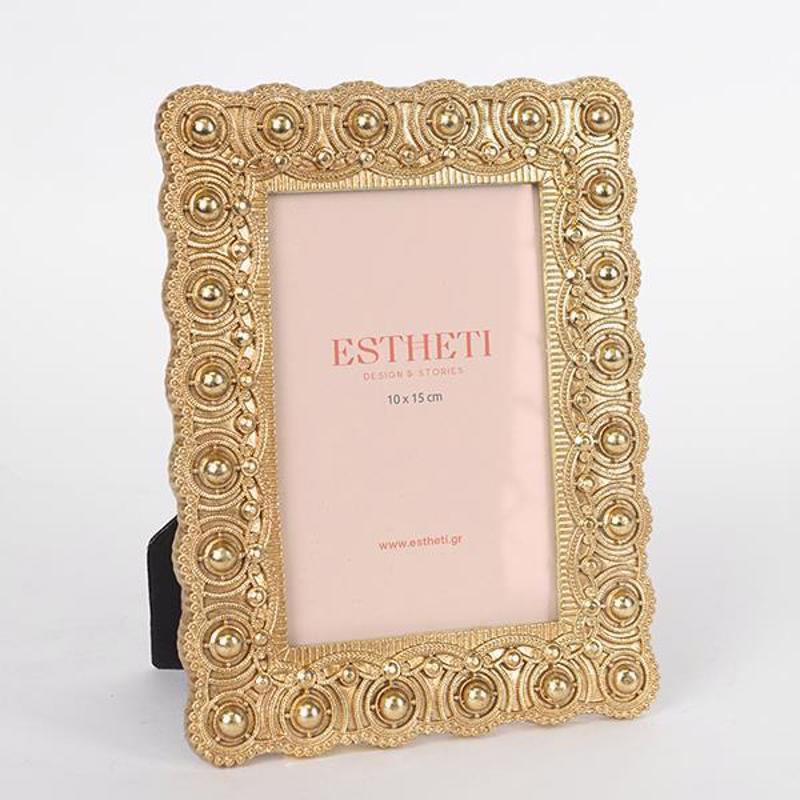 ESTHETI home - ΣΗΜΑΝΤΙΚΟ: Σε περίπτωση διαφοράς τιμής από το κατάστημα ισχύει παντα και μόνο η τιμή του καταστήματος ESTHETI home Κορνίζα Resin Χρυσή (10x15cm) 15x1.5x20.5c