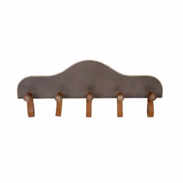 Κρεμάστρα Μεταλλική Καφέ 5 Θέσεων με PU Λεπτομέρειες 63εκ AFT118 Espiel