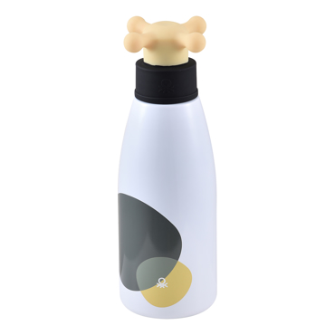 BENETTON Μπουκάλι Νερού Ανοξείδωτο Ατσάλι 500ml Λευκό/Γρι με Καπάκι Safari BE-0894 BGBE000894