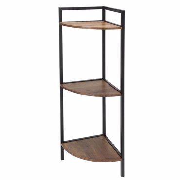 MRShome Γωνιακή Ραφιέρα με 3 Ράφια Iron/MDF 23.5x23.5x76cm