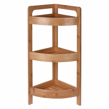 MRShome Γωνιακή Ραφιέρα με 3 Ράφια από Bamboo natural