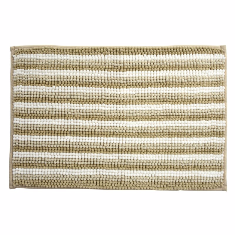 MRShome Πατάκι Μπάνιου 60x40cm Καφέ/Λευκό
