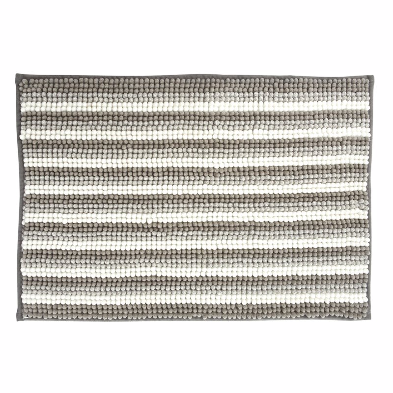 MRShome Πατάκι Μπάνιου 60x40cm Γκρι/Λευκό