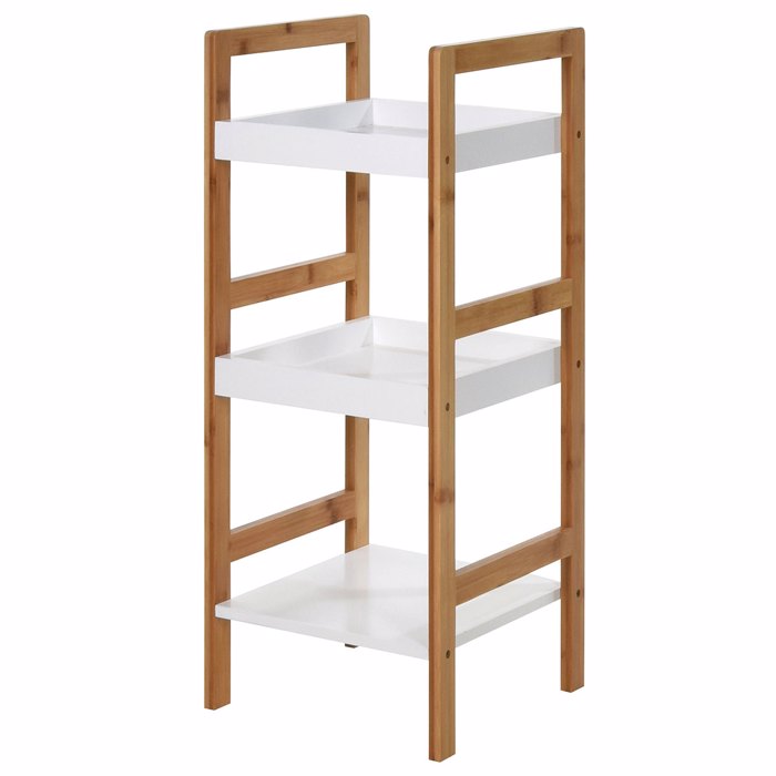 MRShome Rafiera apo Bamboo & MDF me 3 Rafia Natural/White
